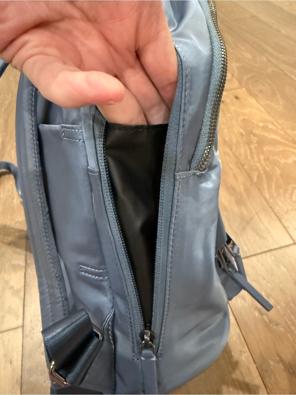 Tumi Light Blue Backpack with Front Pockets Fits 13” Laptop Muti Compartments - Picture 15 of 15